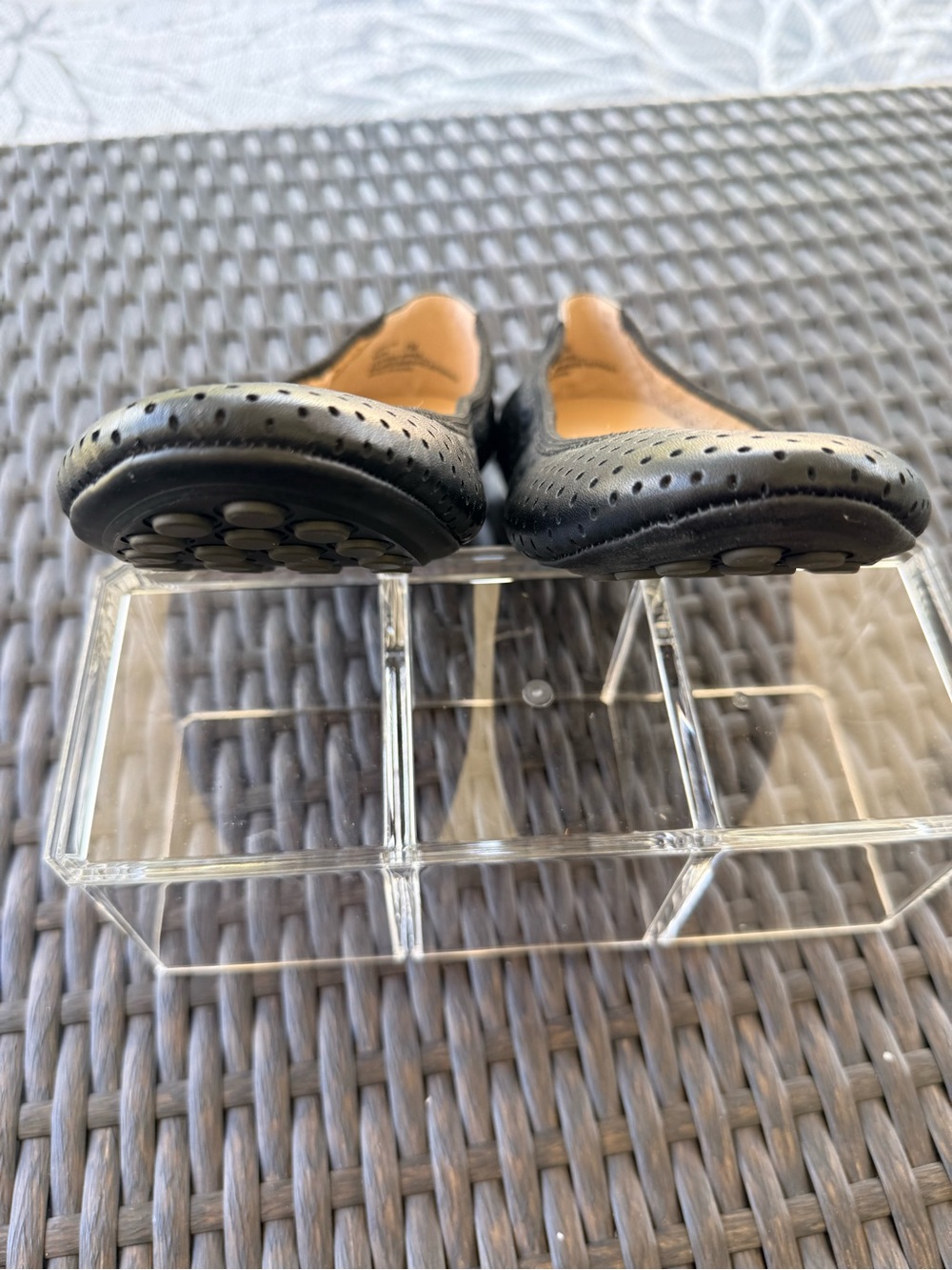 Adam Tucker Black Perforated Ballet Flats - Picture 14 of 15